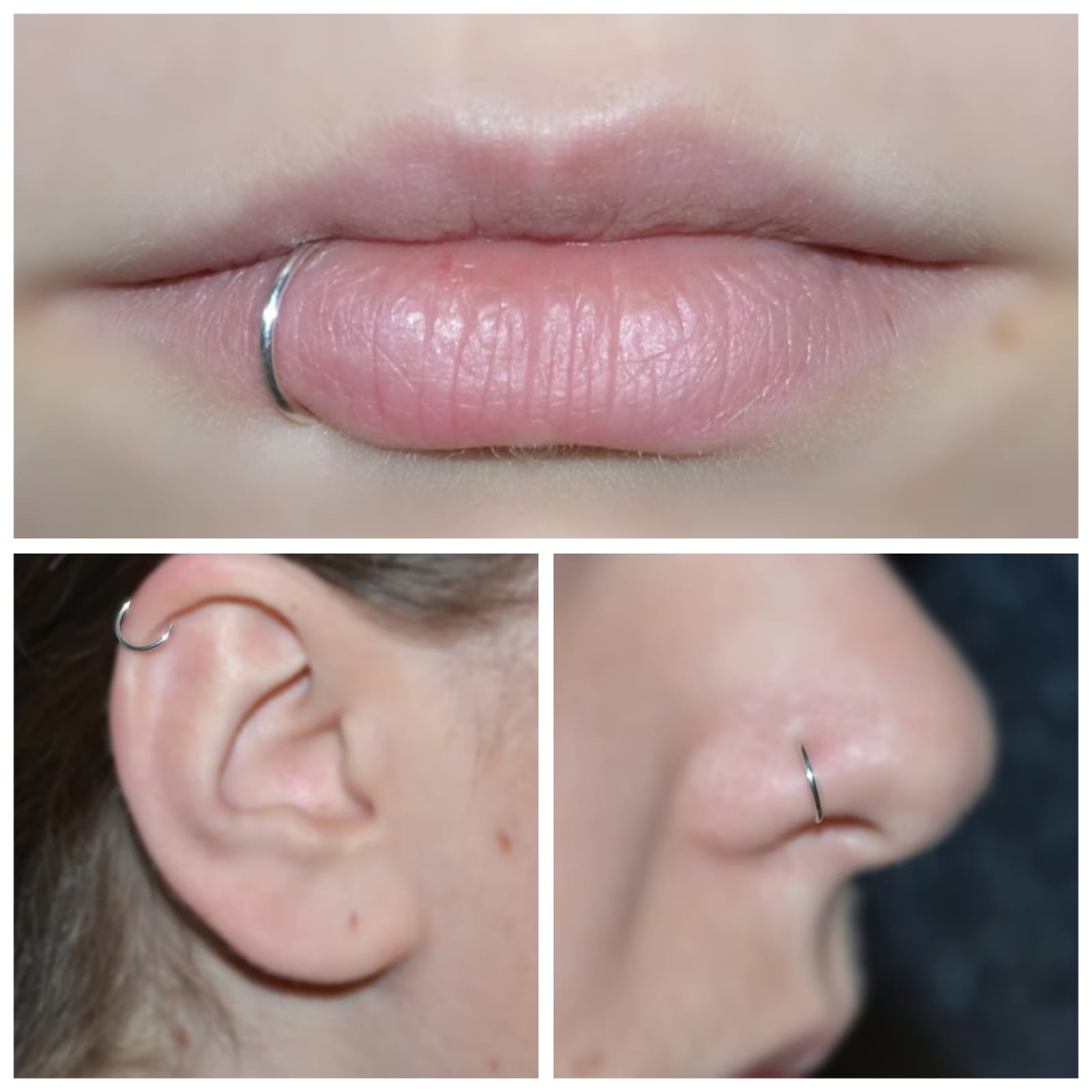 3 In 1 Fake Lip Ring / Fake Nose Ring / Fake Earring Ring (Non Per icing) - 1 Piece