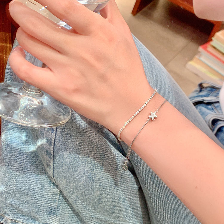 【New Arrivals】Ins Cool Style High-grade Double-layer Star Tassel Bracelet Women's Light Luxury Niche Exquisite Student's Best Friend Hand Jewelry