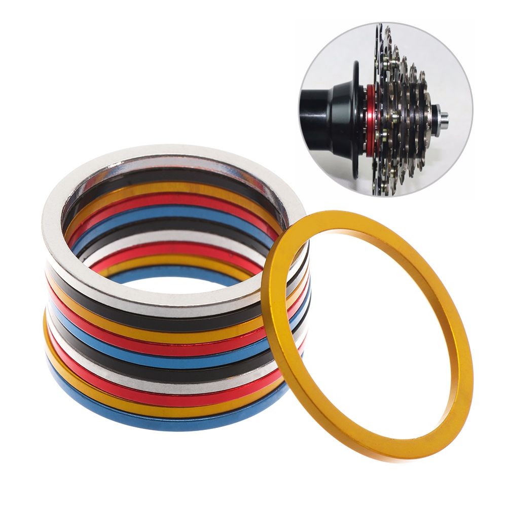 5pcs Practical Aluminium Alloy MTB Bike Accessories Bottom Bracket Washers Flywheel Hub Spacers Axle Washer Gasket Bicycle Parts