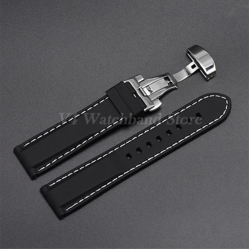 20mm 22mm Silicone Watch Band for Seiko SKX007/009 Men Waterproof Sport Watch Strap Pin Buckle Wristband Quick Release Bracelet