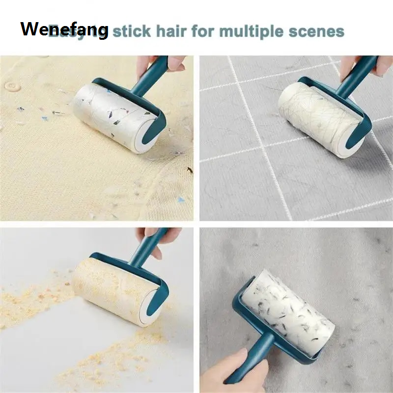Wenefang transparent bag Hot sell Roll Paper Sticky Roller Dust Wiper Pet Hair Clothes Carpet Tousle Remover Portable Replaceable Cleaning Lint Rollers