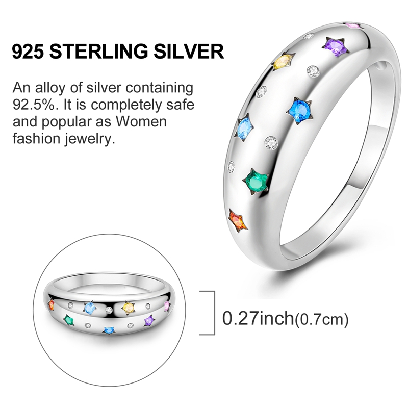 HOT Original 925 Sterling Silver Women Finger Rings for Women Silver Cocktail Ring Geometric Butterfly Round Shape Luxury Jewelry