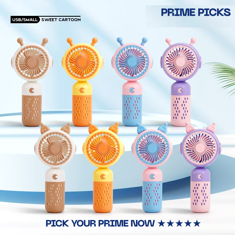 Wishora High Speed Turbo Mini Portable Fan | Rechargeable Handheld Fan | USB Cooling Fan | Mini Table Fan Stand Fan | High Speed Toofan Cooling Fan | Portable Makeup Hand Fan for Travel | Cute USB Rechargeable Fan