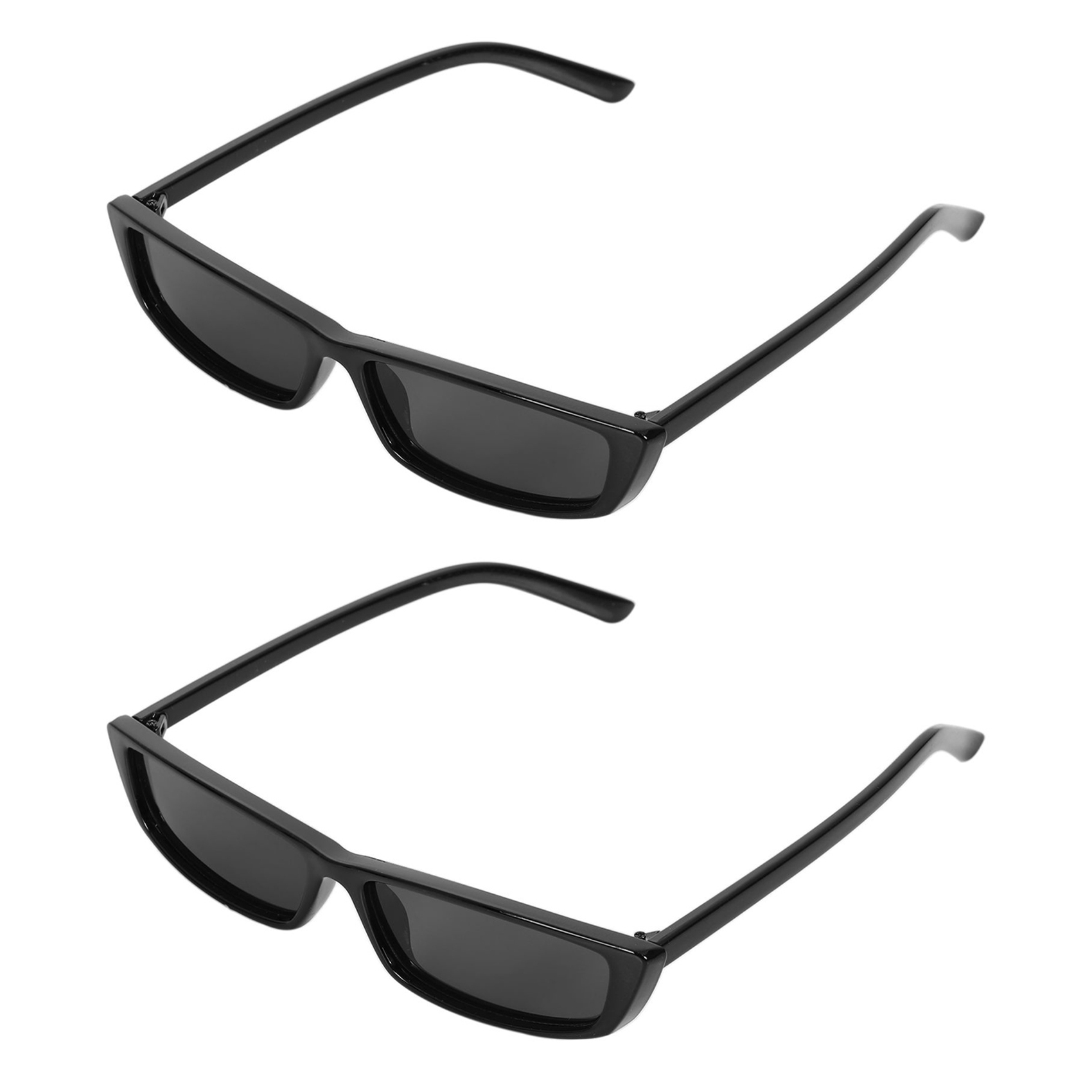 fasdaga 2X Vintage Rectangle Sunglasses Women Small Frame SunGlasses Retro Eyewear S17072 black frame black
