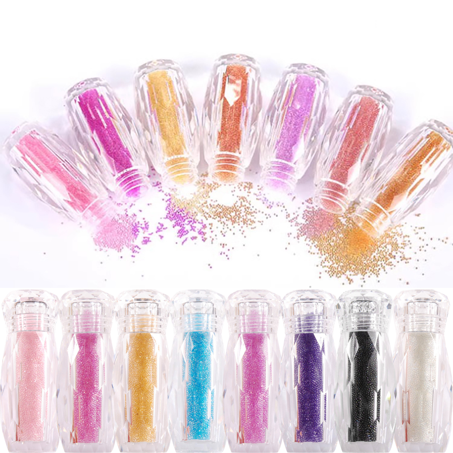 Bargain price 1Pcs Caviar Nail Art Bead Shiny Glass 3D Crystal Mini Tiny Beads For Manicure Decorations Accessories