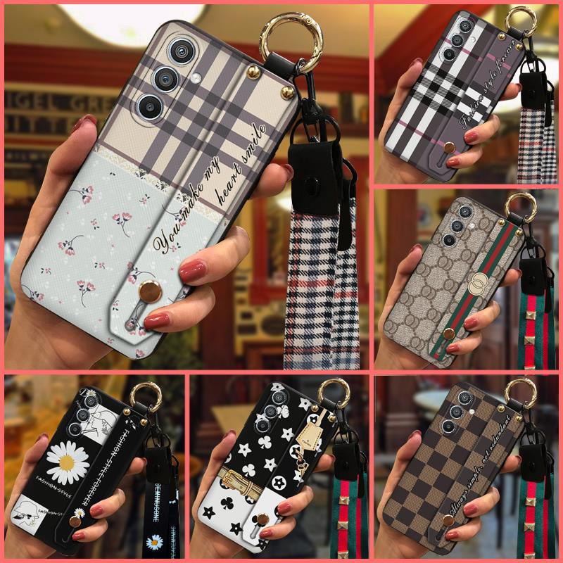 classical Luxury Phone Case For Samsung Galaxy A54 5G/SM-A546V/U/B protective Lanyard Wrist Strap Shockproof Silicone