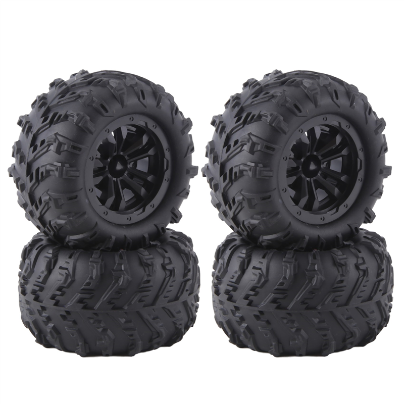 NAMUNY 4PCS 6034 12mmHex Skidproof Rubber Tire for SCY 16101 PRO 16102 PRO Upgrade 1/16 RC Truck Wheel Parts Black
