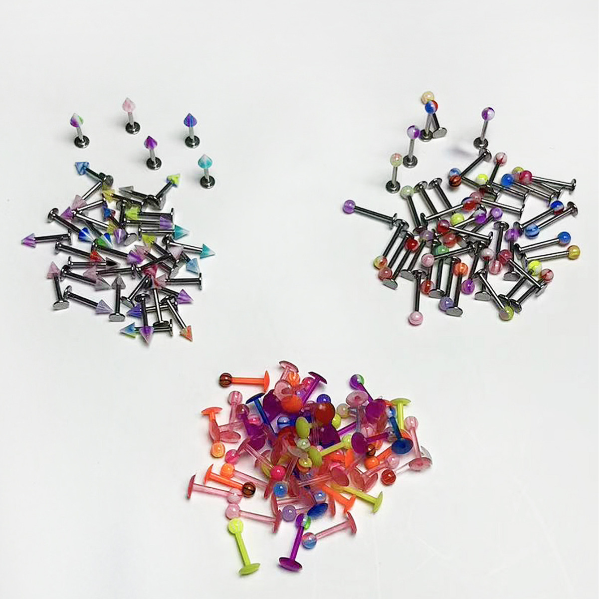 【Special offer】Acrylic Stainless Steel Color Lip Nail Ball Devil Nail Women Fashion UV Soft Piercing Lip Decoration