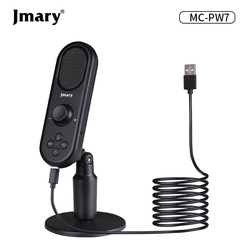 JMARY MC-PW7 Professional USB Condenser Microphone with Noise Cancellation & Reverb - Zero Latency Monitoring Mic for Gaming, Streaming, Podcasting, YouTube & PC/Mobile Recording