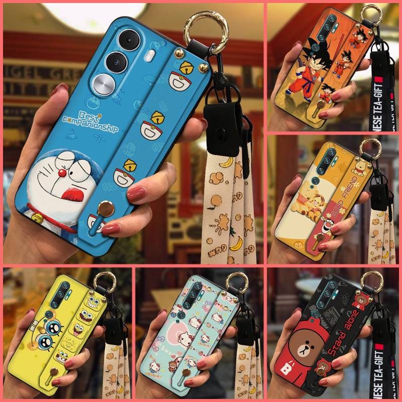 Wrist Strap Protective Phone Case For Realme C100i 4G/C100X 4G Kickstand Shockproof Soft case Durable Phone Holder Ring