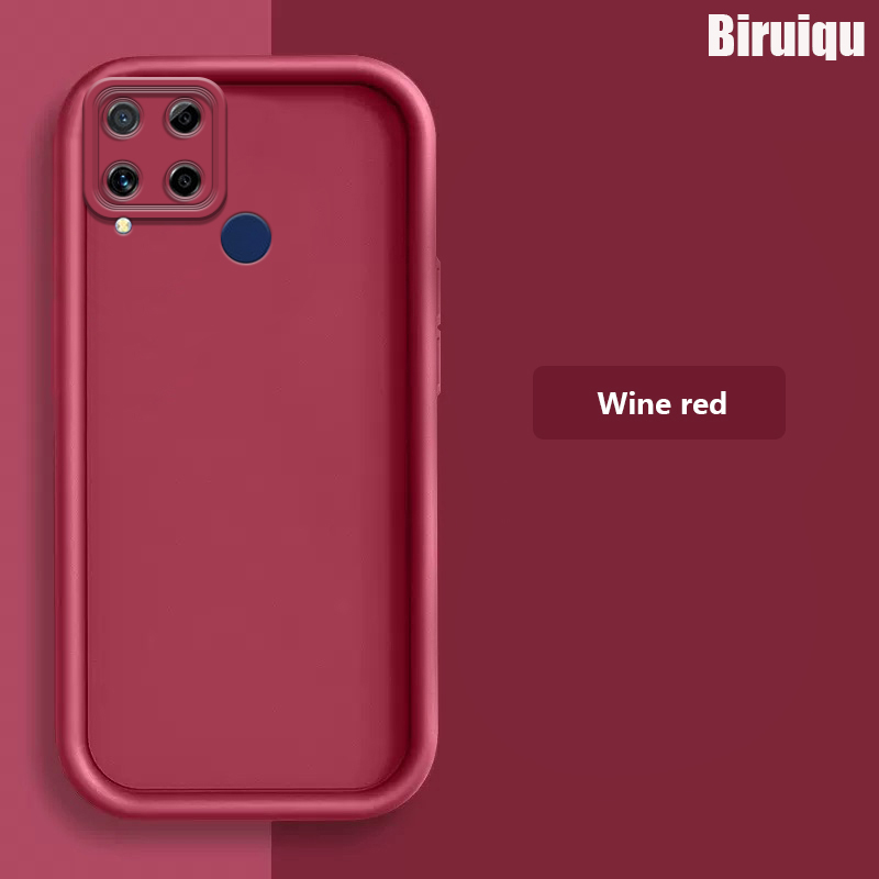 Biruiqu For Realme C15 New Angel Eye Step Lens Full Pack Thickened Anti Drop Silicone Protective Cover