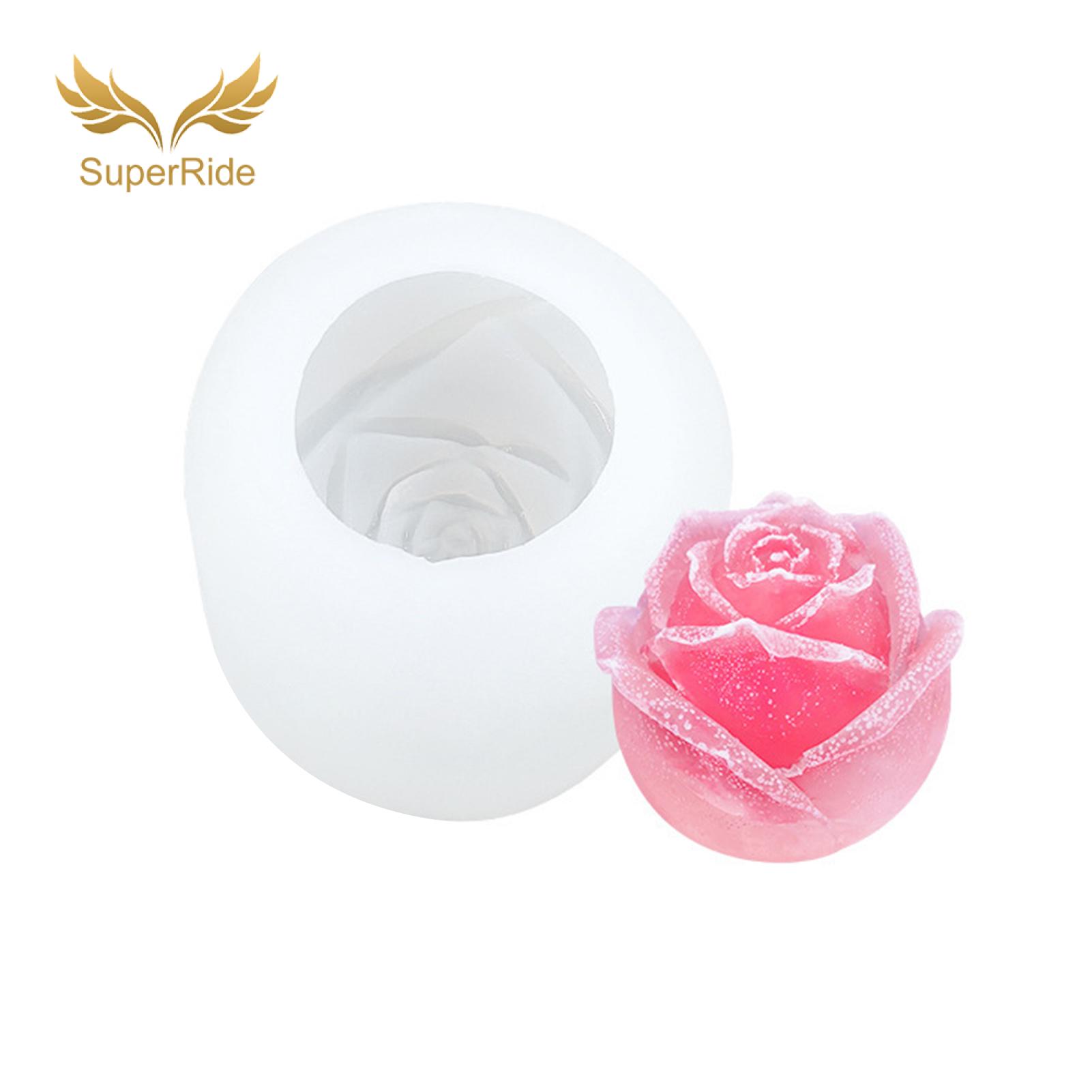 SuperRide Rose Ice Cube Mold 3pcs 3d Rose Silicone Mold for Diy Ice Cubes Chocolates Mousse Candles Soap Making - Easy Release Flower for Home
