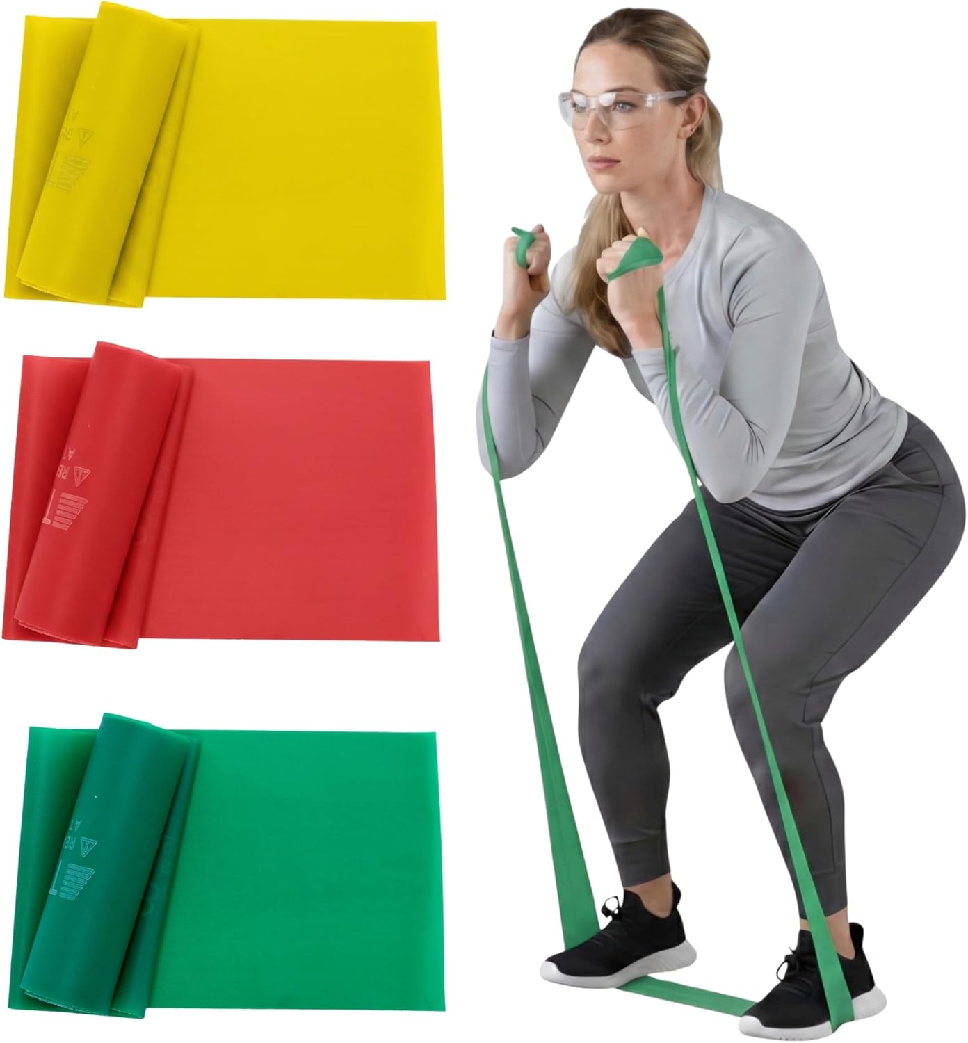 Original Thera Band Flat Fitness Elastic Band Set/Latex Resistance Band Set - Fitness Bands for Strength Training, Pilates & Rehabilitation