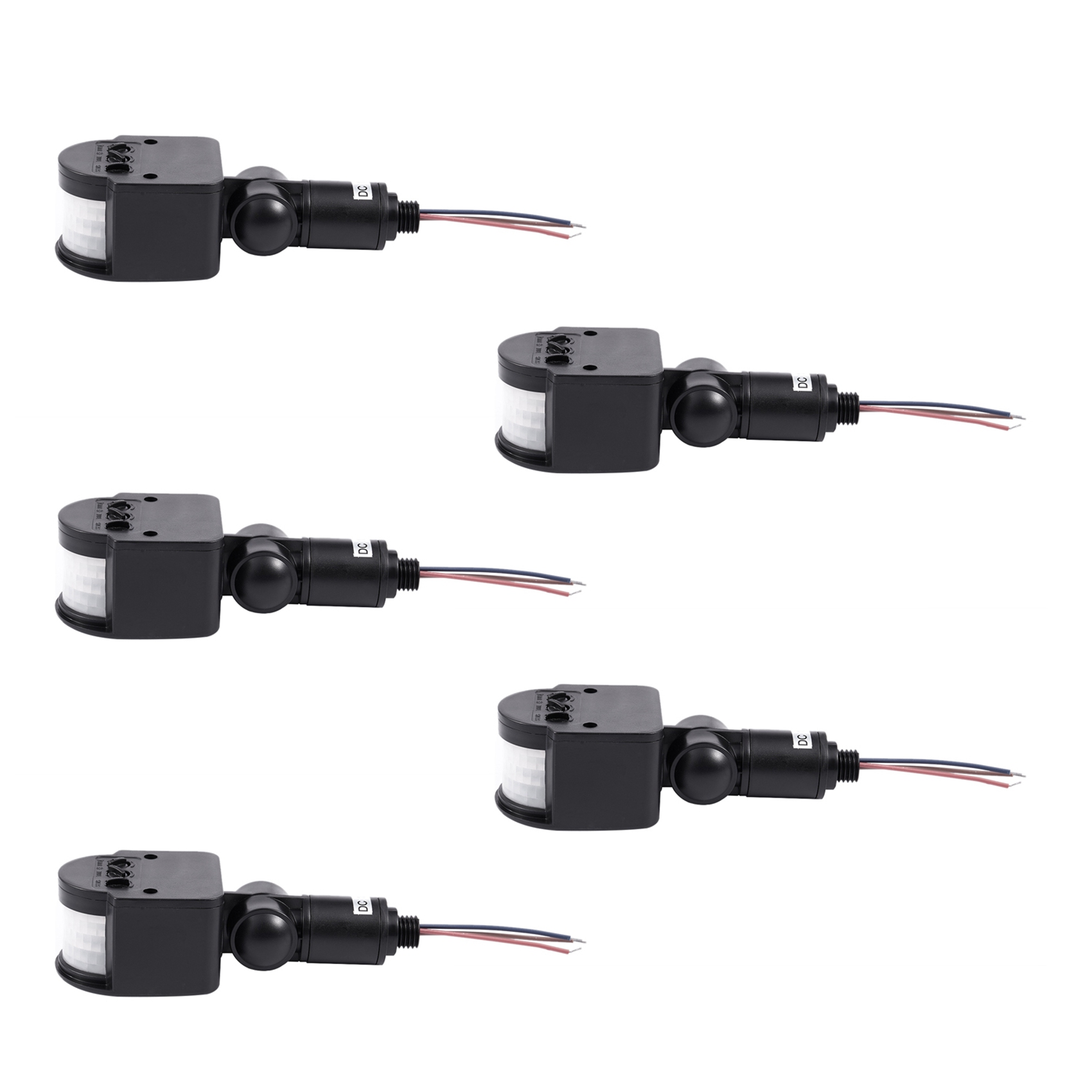 fasdaga 5X Outdoor 12V DC Automatic Infrared PIR Motion Sensor Switch for LED Light, Black