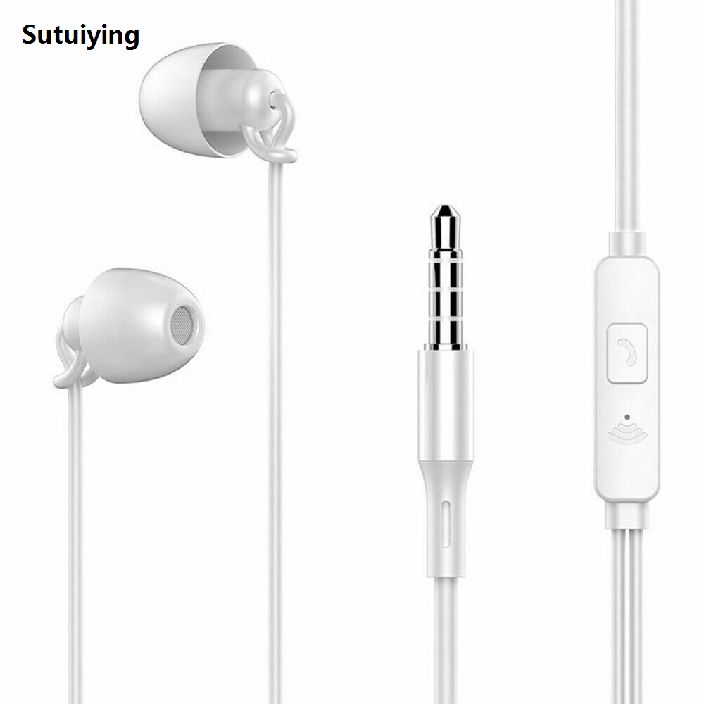 Sutuiying 【Best value for money】Sleeping Earbuds HiFi Soft Silicone Headset In-Ear Wire Hot Selling Noise Cancelling Earphones No Ear Pressure Earbuds For Xiaomi Huawei