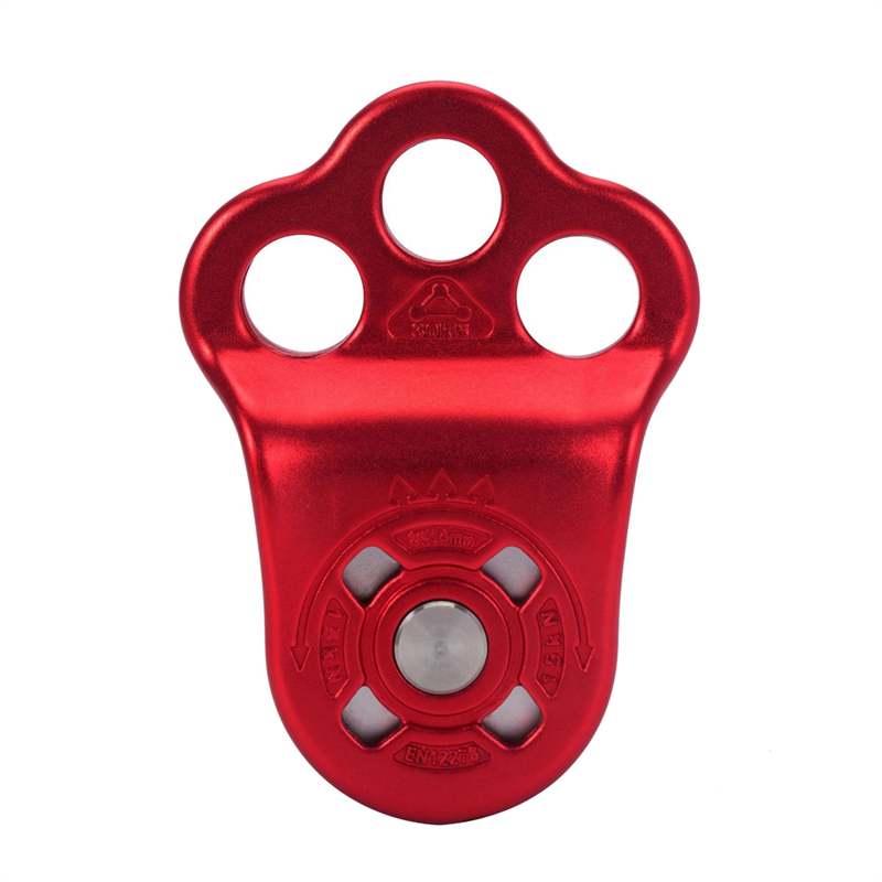 Rock Climbing Pulley 3 Holes Aluminum Alloy Climbing Bearing for Mountaineering Rappelling Aerial Work Exercises Easy to Use