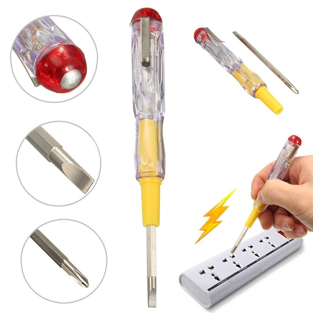 2pc New 100-500V LED Electric Test Tester Pen Screwdriver Voltage Detector Probe