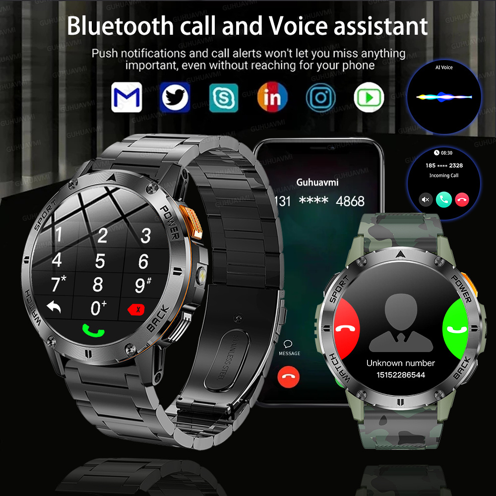 Linman 2025 New For Xiaomi GPS Sports Smart Watch Men AMOLED HD Screen 2025 Compass Outdoor Track Heart rate Bluetooth Call Waterproof Watch