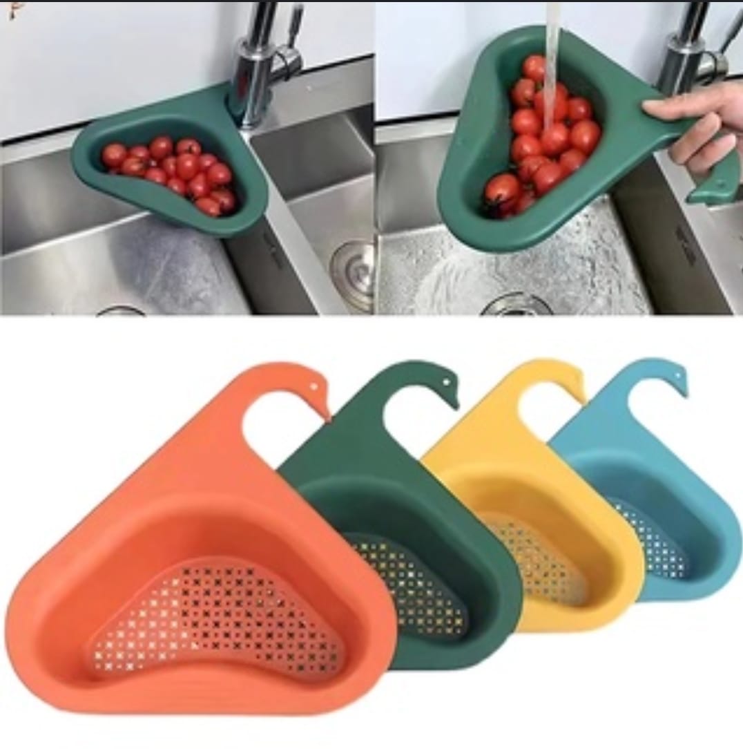 Plastic Kitchen Sink Strainer Basket Fruit Vegetable Drainer Sponge Rack Drain Filter