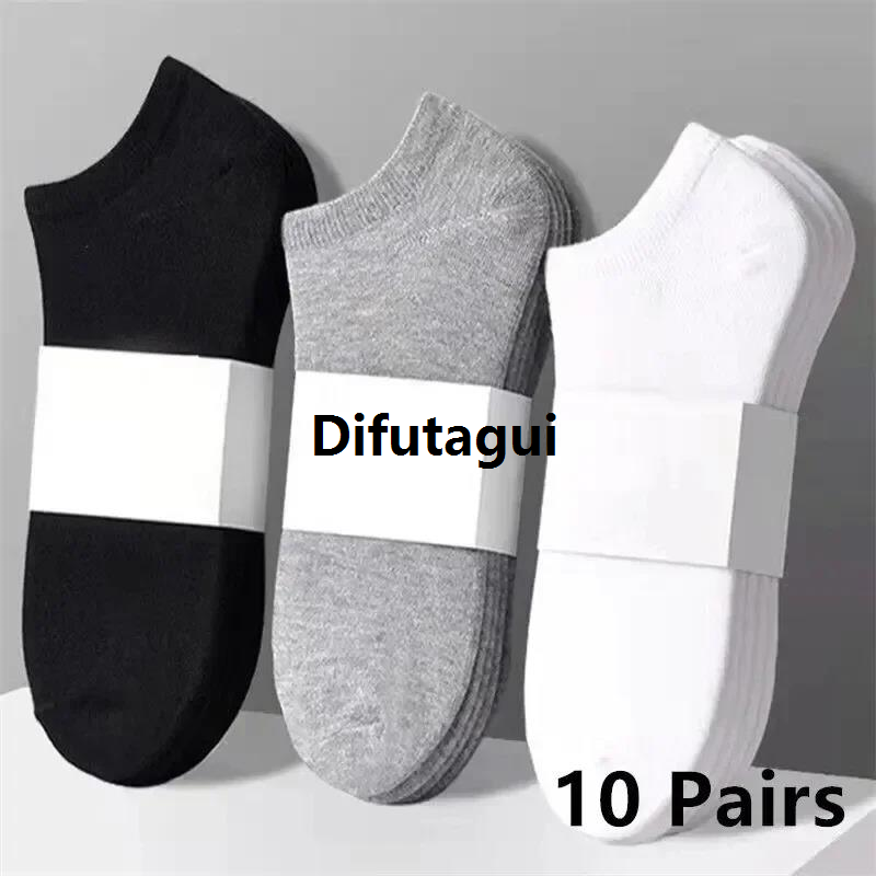 Difutagui Sales promotion Soft Men's Business Polyester Double Grey Portable 10 Men's Boat Socks New Stockings Breathable Winter Men