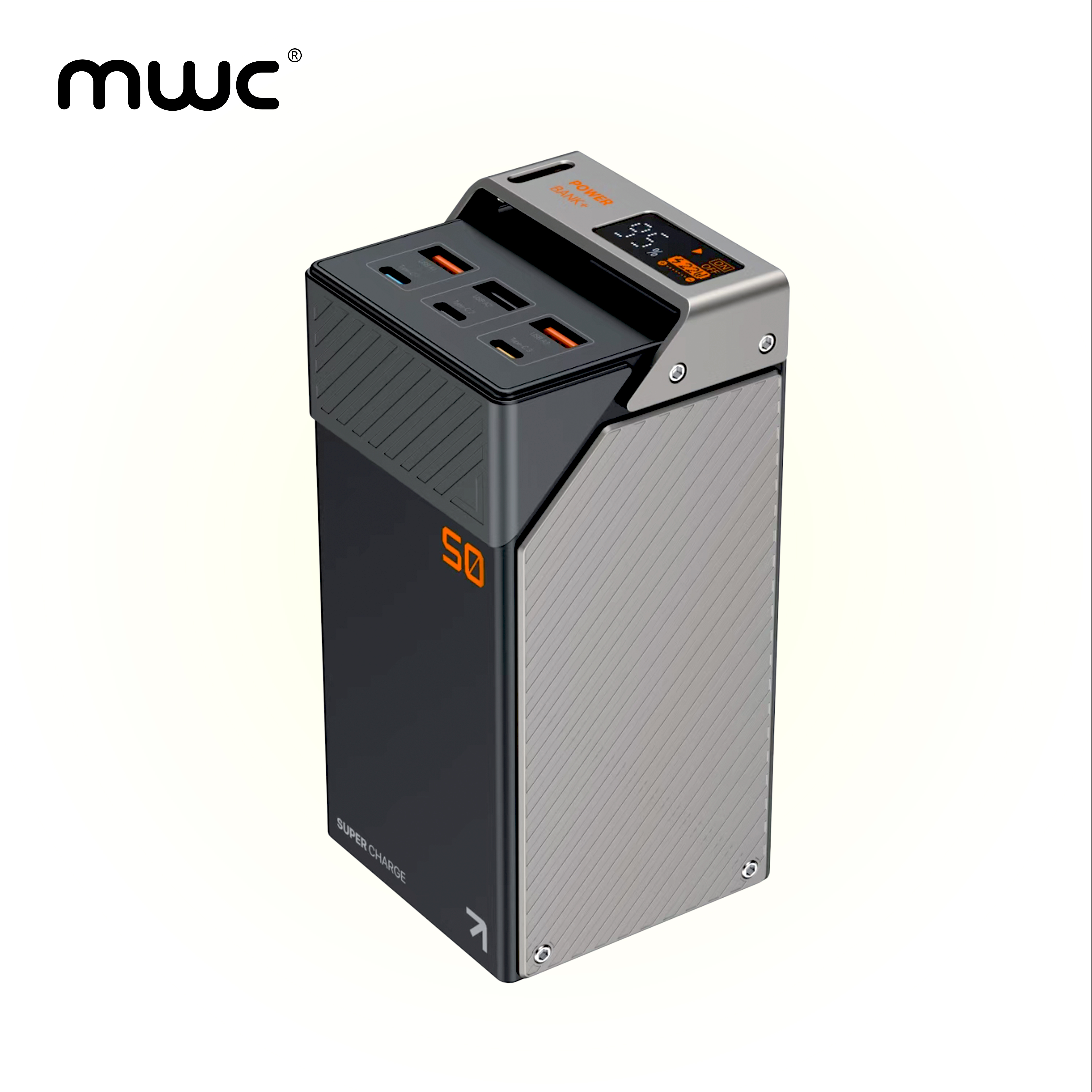 MWC PowerPulse MP50K I 65W Ultra-Fast Charging I 50000mAh Li-Polymer Battery I Eight-Fold Multi Layer Security I Digital Display I Mini Size I Supported for Laptop, Mobile phone, MacBook & All other Devices I