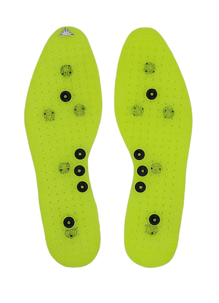 Magnetic Acupressure Insoles, 1 Pair Thin Soles with Magnetic Pressure Points Cuttable Foot Massage Inserts, Foot Therapy Reflexology Pain Relief Shoe Insoles