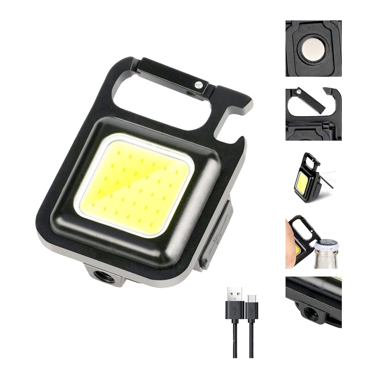 Small Flashlights, 800Lumens Bright Rechargeable Keychain Mini Flashlight 3 Modes Portable Pocket Light