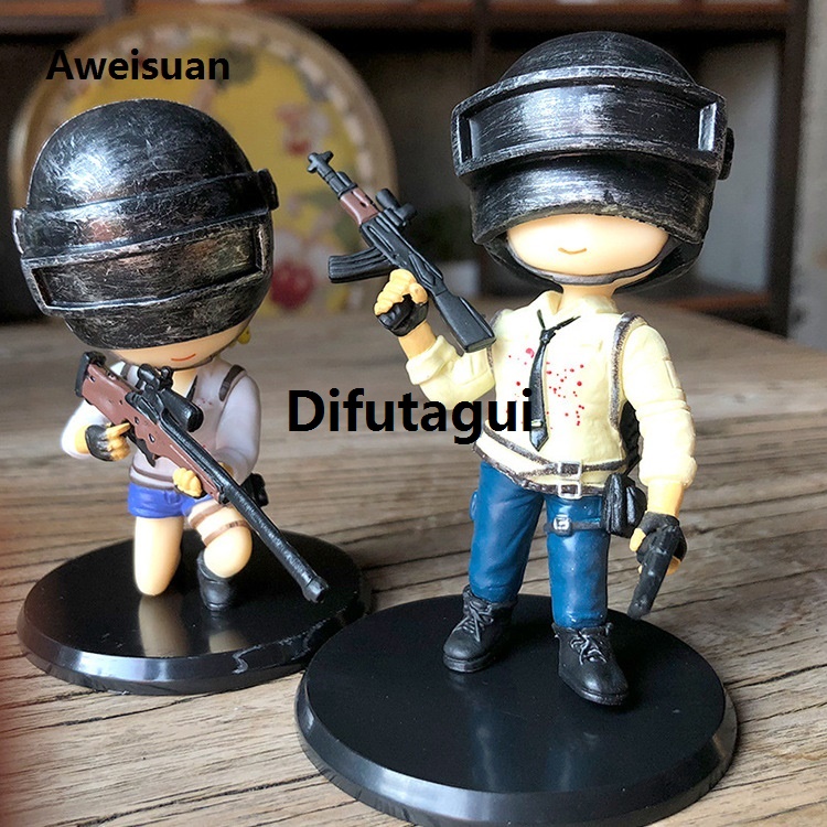 Difutagui 【Shop the Latest Trends】Car Decoration Hot Game Playerunknown39;s Battlegrounds 【2025 Version】 Pubg Q Version Action Figure Model Auto Interior Accessories Boy Toys