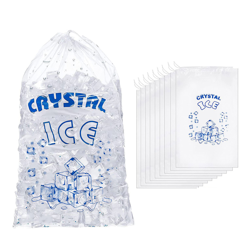Ice Bags 8 Lb with Drawstring, Heavy-Duty Reusable Ice Cube Bags, Ice Bags Freezer Keeper