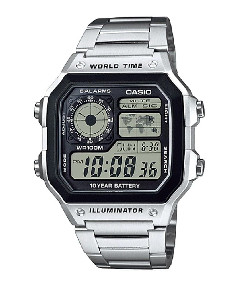 Casio Black Analog Digital Multi-Function WatchFor Men-AE-1200WHD-1AVDF