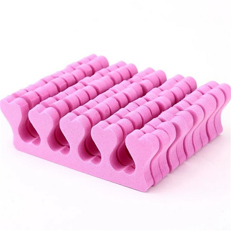 HOT Bulk Wholesale 50/100pcs Pink Sponge Finger Toe Separators Nail Polish Feet Care Toe Separators Manicure Pedicure Nail Art Tool