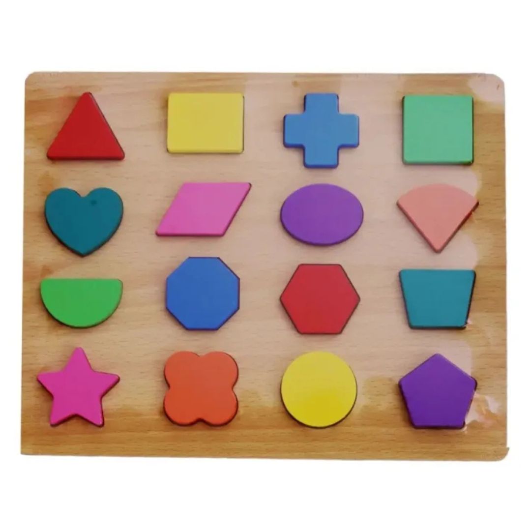 ShapeSmart™ Colorful Wooden 3D Geometric Puzzle Board - Montessori Early Learning Toy