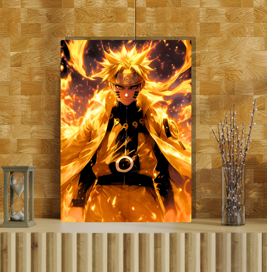 Naruto Uzumaki Premium Anime Metal Art [ 12/18 Inch ] Anime Metal Poster For Wall Room Decor