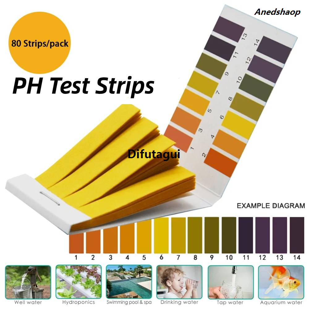 Difutagui 80-800pcs PH Test Strip For Water PH Litmus Paper 1-14 pH Litmus Hot Selling Sales promotion Paper Soil Acidity Test Strip For Aquarium Measuring Instrument