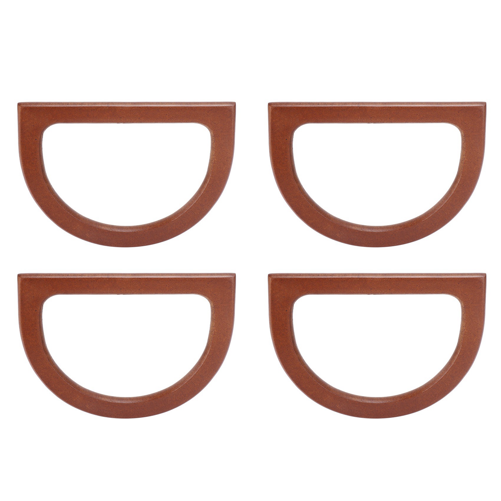 OYPFXMI 20PCS D-Shaped Wooden Purse Handles, Wood Replacement Handles for DIY Bag Purse Handbags Clutch Making (Brown)