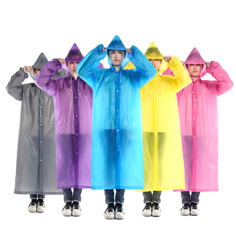 Waterproof Stylish Transparent Eva Hooded Raincoat - Unisex