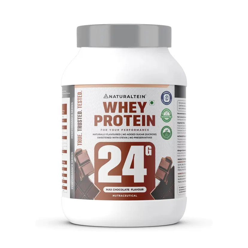 Naturaltein 100% Natural Whey Protein 1Kg (26 Servings) For Boosts Strength & Endurance With Faster Recovery & Lean Muscles Gains