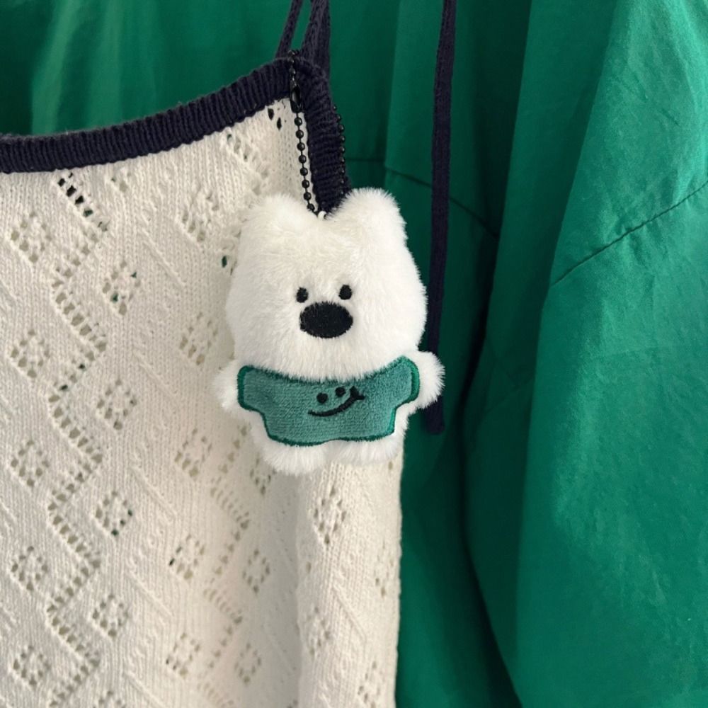 Lovely West Highland White Terrier White Puppy Plush Pendant Stuffed Plush Dolls Bag Pendant Cartoon Key Chain Charms Soft Plush Toy Kids
