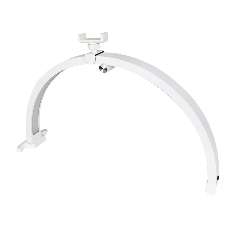 22Inch Half Moon Nail Desk Lamp Beauty Lamp Fill Light 20W Touch Control Half Moon Foldable Manicure Beauty Light with Phone Clip White EU Plug