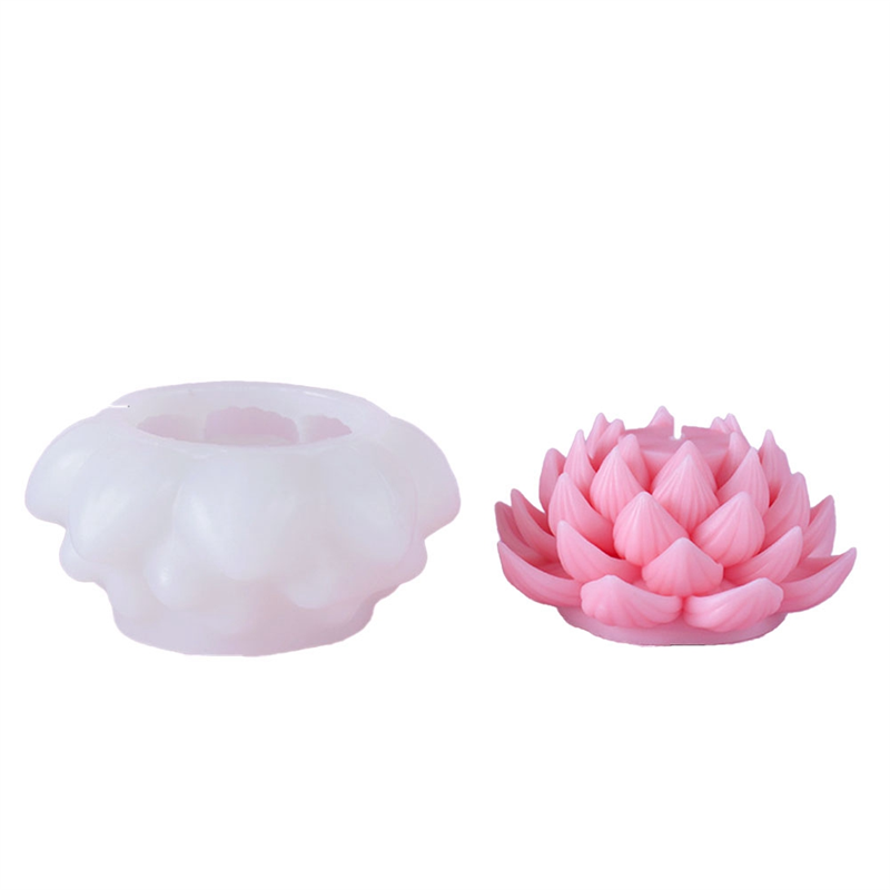 Simulation Lotus Candle Silicone Mold Blossom Flower Soap Fragrance Ornaments Making Chocolate Cake Decor Gift Easy Install ,A