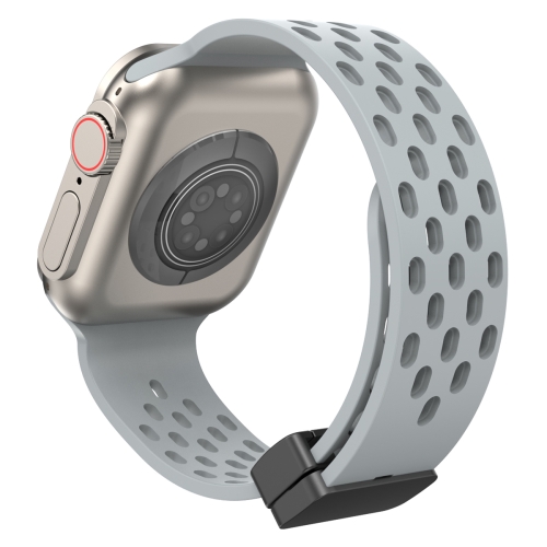 Magnetic Folding Buckle Silicone Strap Band For Apple Watch Ultra/SE/Series 5-8 42MM 44MM 45MM