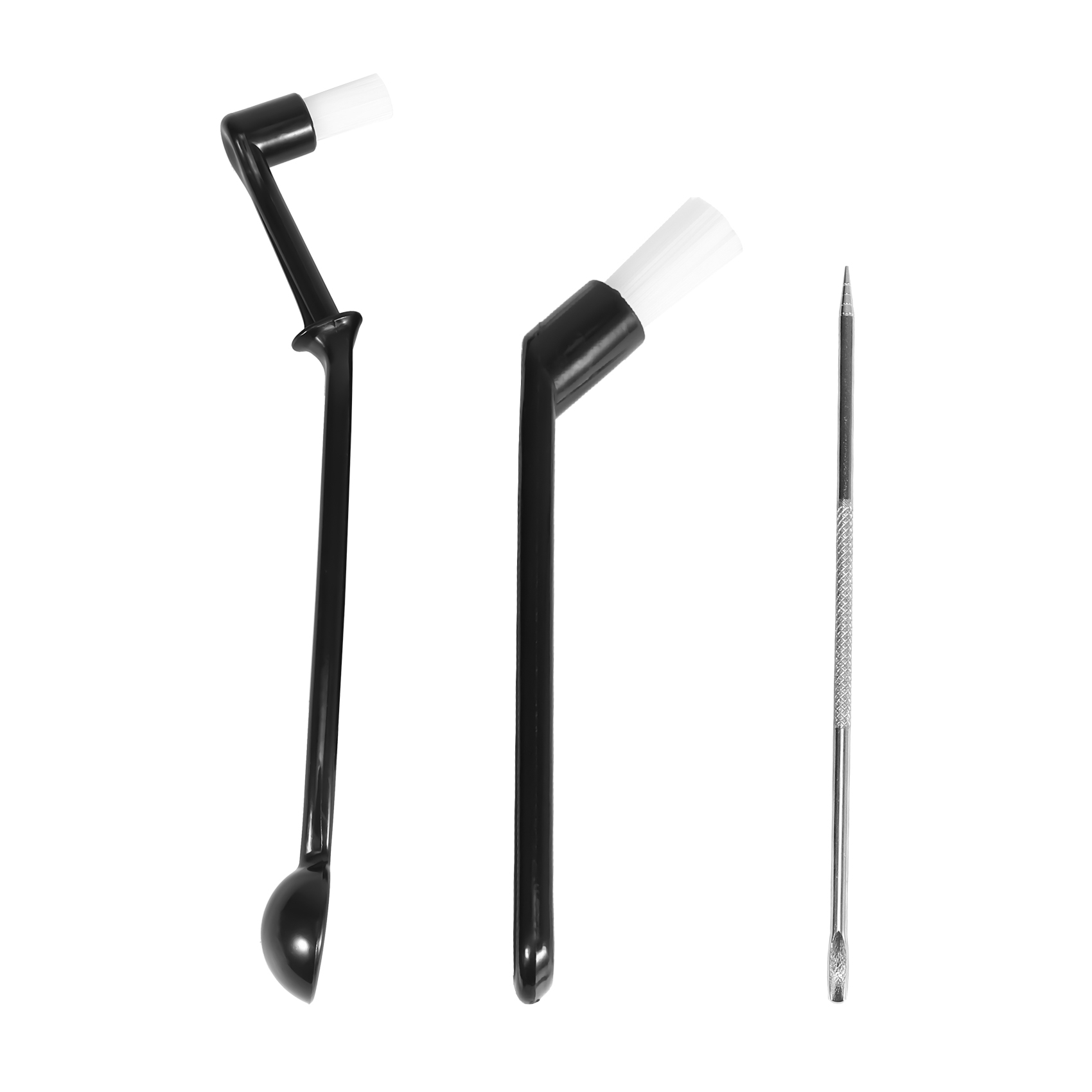 OUMERY Coffee Machine Cleaning Brush with Spoon Tool Set for Espresso Machine Group ,Pack of 3,Black