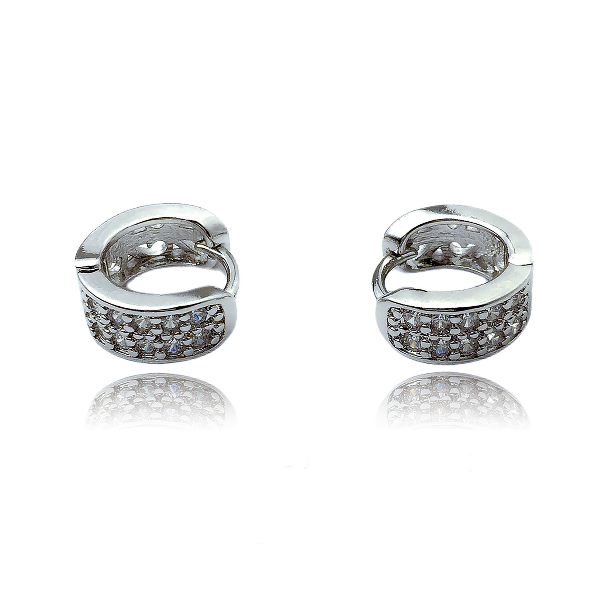 New Stylish Julie Hoop Earrings With Small White Stones For Women(1 pair)