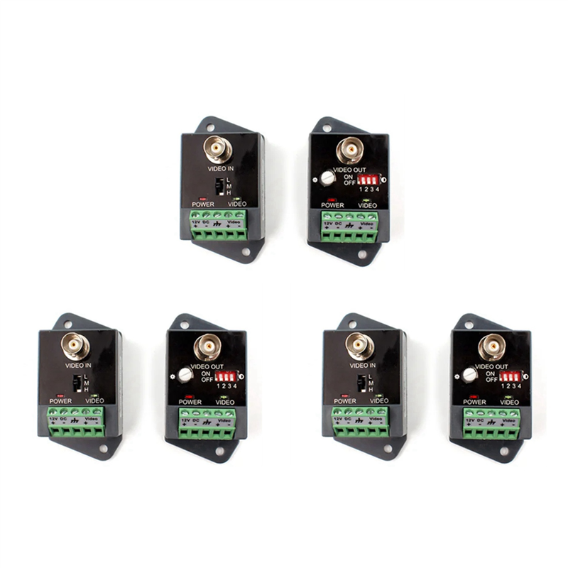 4X Single-Channel Active Video Balun for CCTV HD-TVI CVI AHD Active HD Video Transceiver