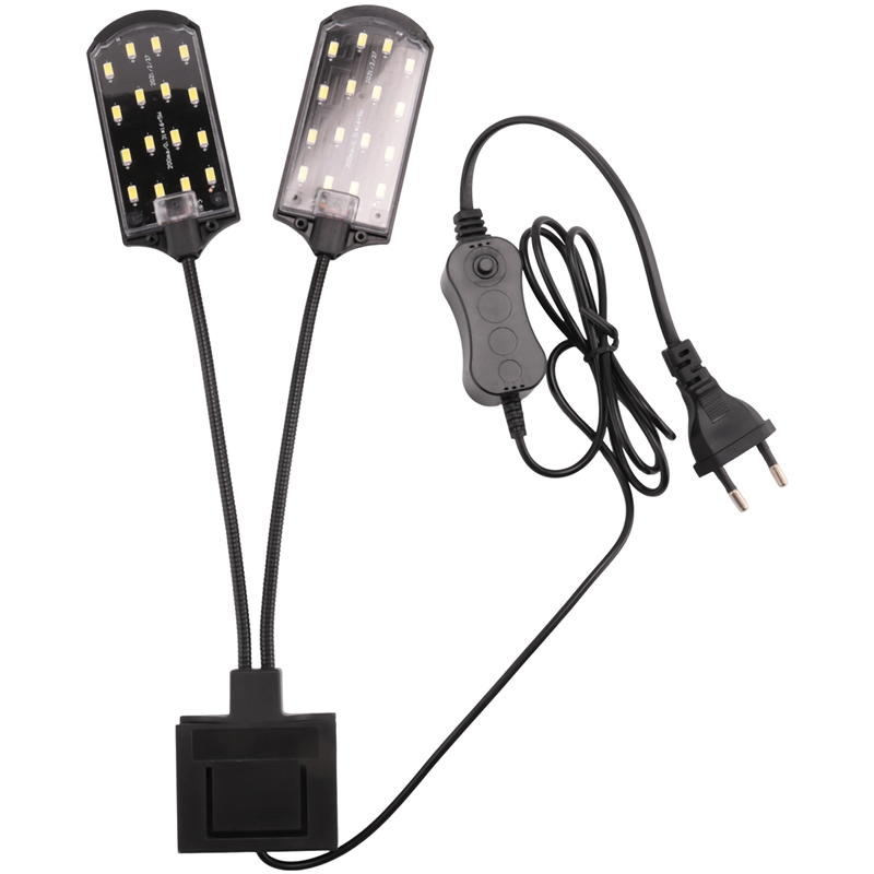 1 PCS LED Aquatic Plant Grow Lamp Aquarium Light X7 Dual Head Super Bright EU Plug