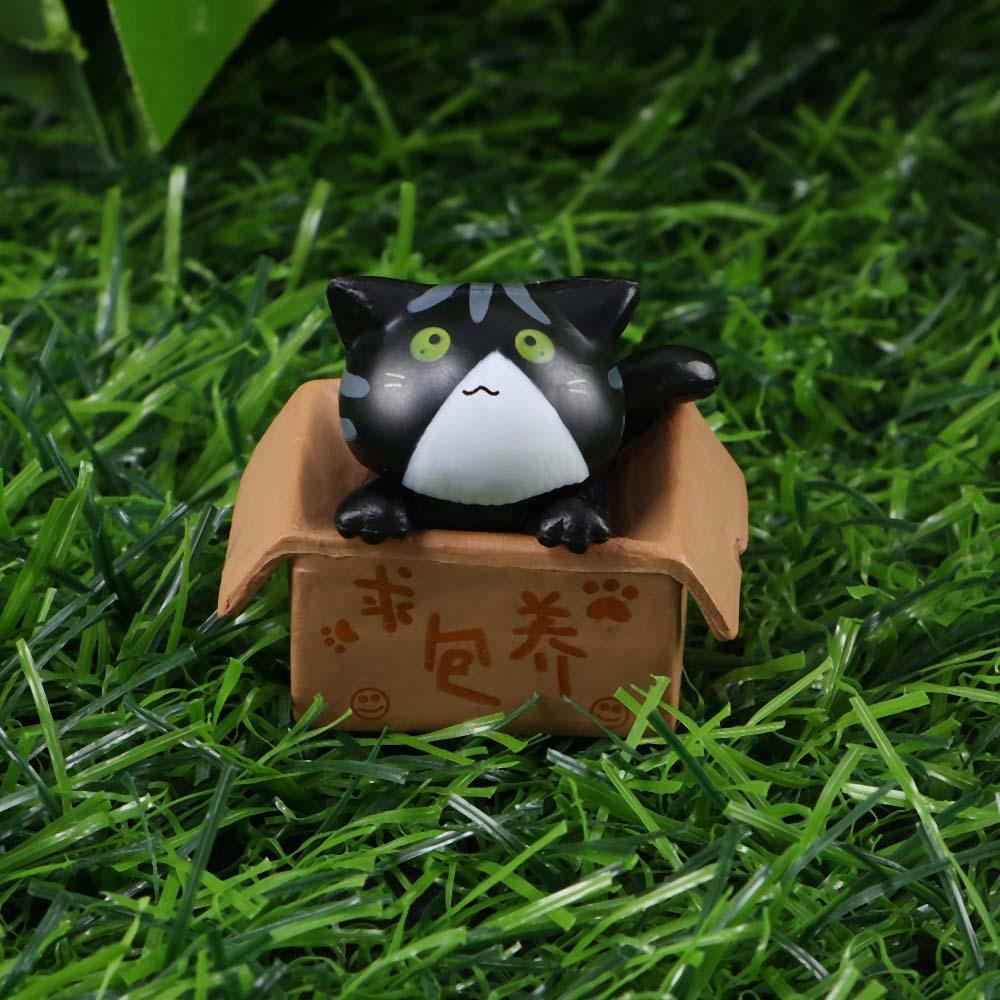 Cute Garden Decoration Kitten Cartoon Crafts Ornament Kitty Model Poor Box Cat Small Statue Car Figurine