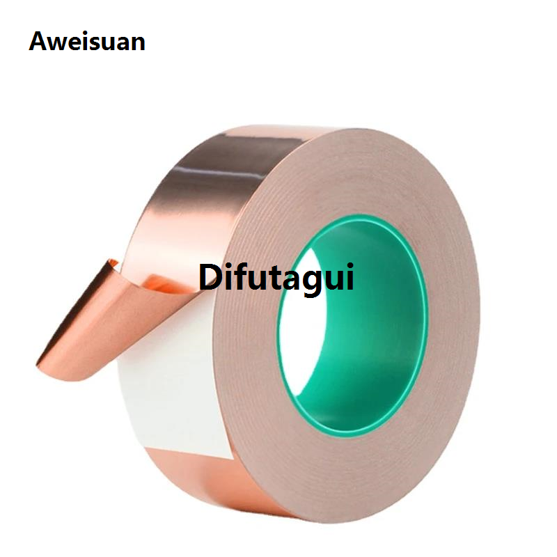 Difutagui 1Pcs Copper Foil Tape Conductive Strip With Double-Sided Conductive Luxury Adhesive EMI Shielding For Circuits DIY Crafts Soldering