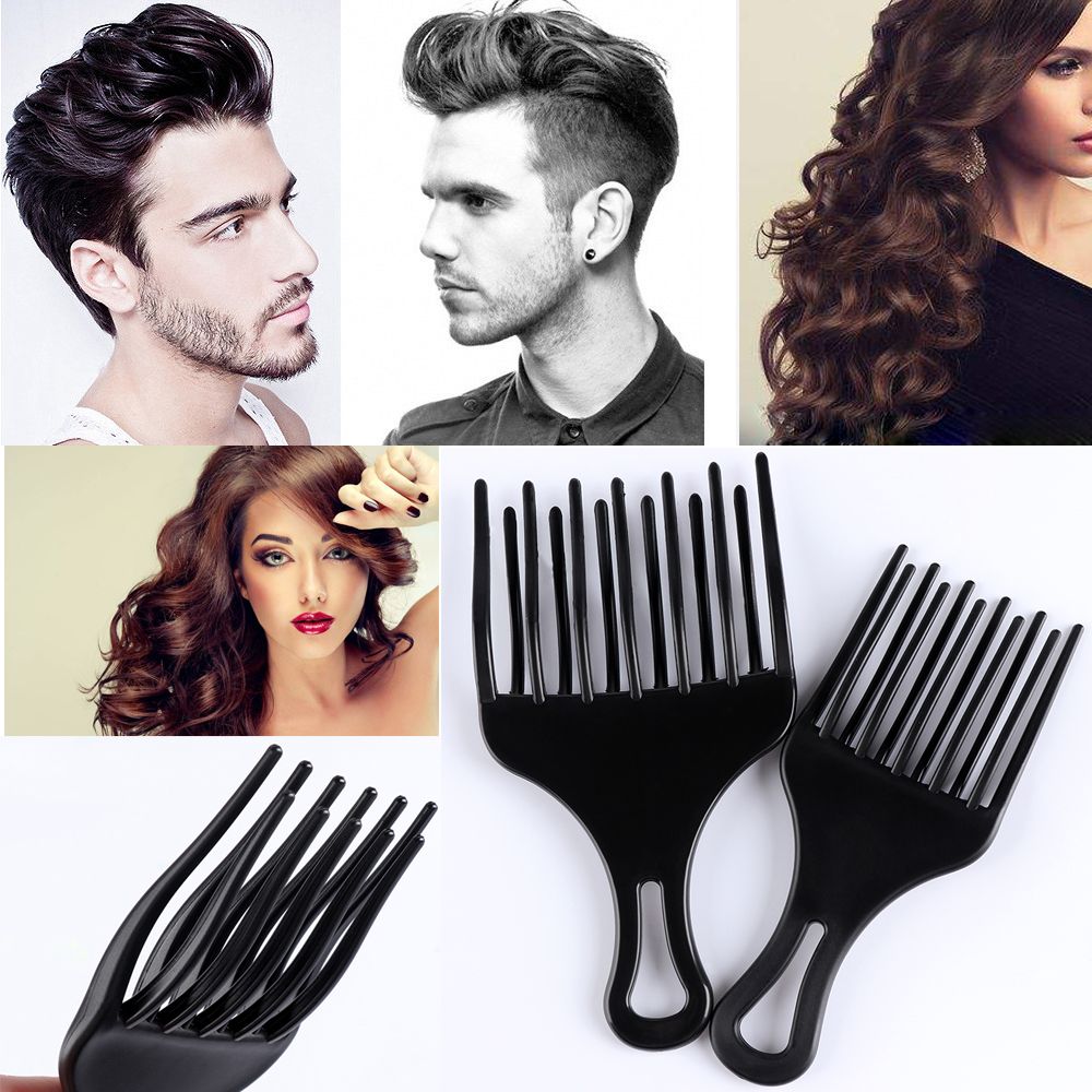 New Beauty Anti-static High & Low Gear Teeth Curly Hair Afro Hair Pick Comb Salon Styling Tool Wide Tooth Comb Hair Fork Brush