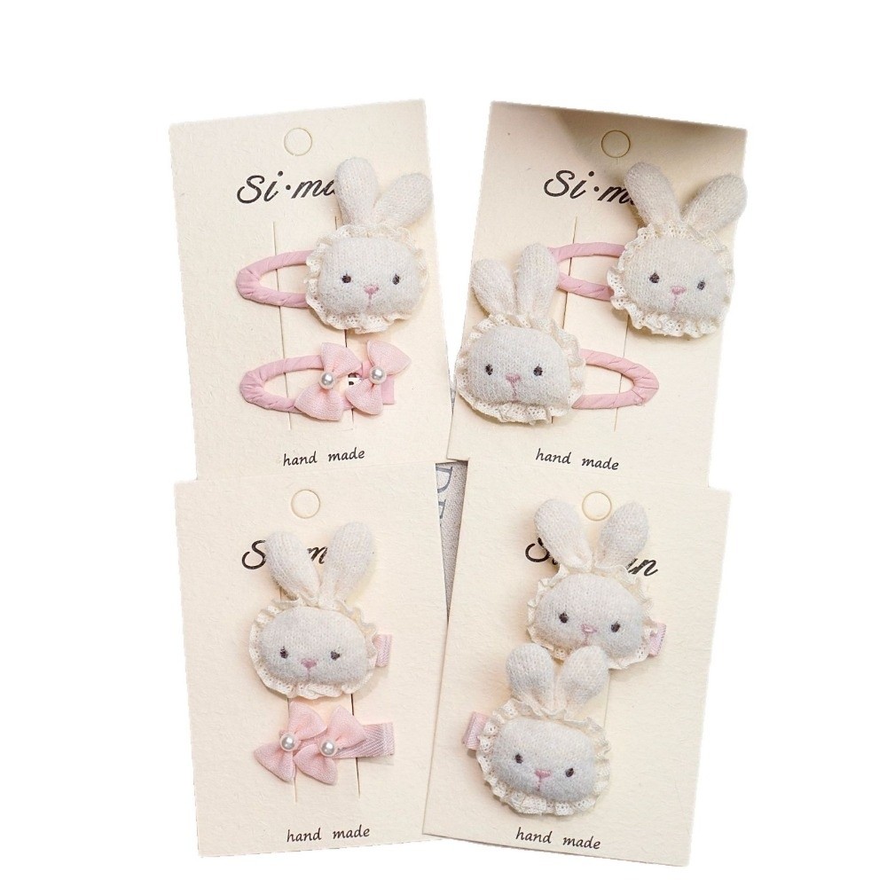 1Pair New Cute Cartoon Rabbit Hair Clips Sweet Headwear Side Clip Baby Hairpin Kids