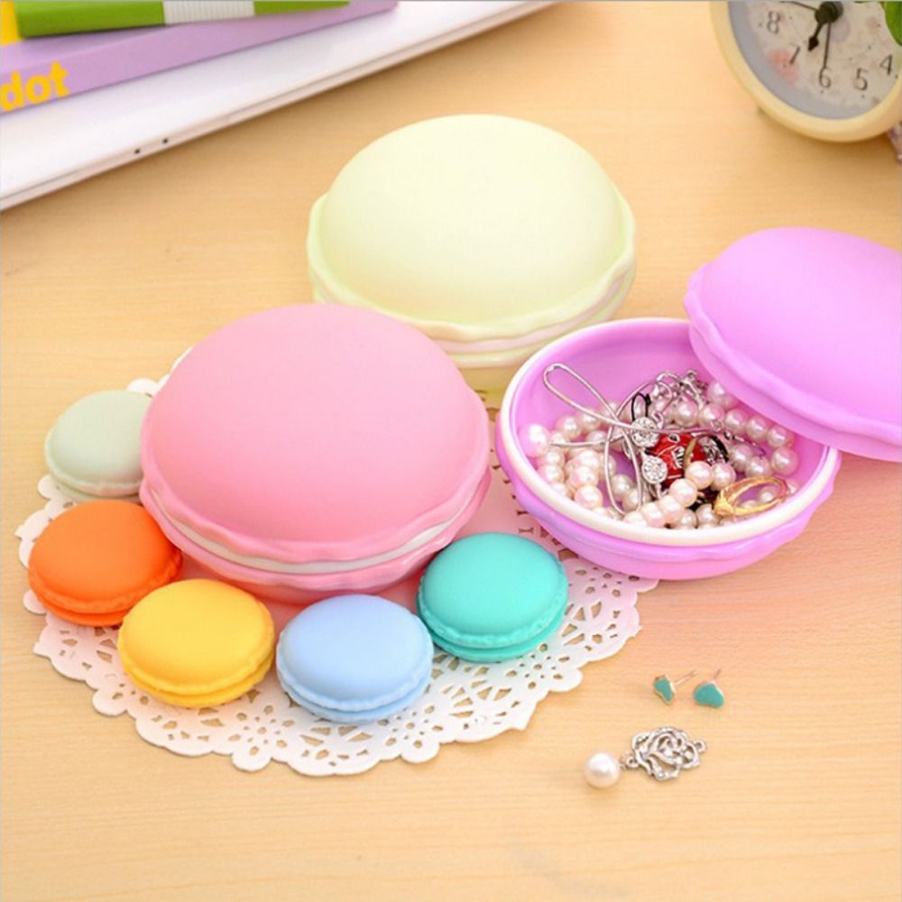 Portable Candy Color Macaron Jewelry Box Moisture-proof Round Mini Storage Box Dust-proof Cute Medicine Box Jewelry